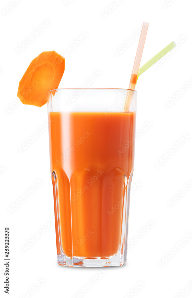 glass of fresh carrot juice isolated on white background glass of fresh carrot juice isolated on white background