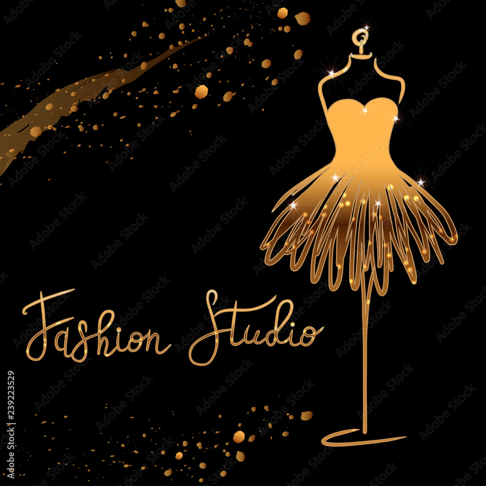 Logo Fashion studio. Custom handmade calligraphy, Vector brush lettering for fashion salon. Logo Fashion studio. Custom handmade calligraphy, Vector brush lettering for fashion salon.