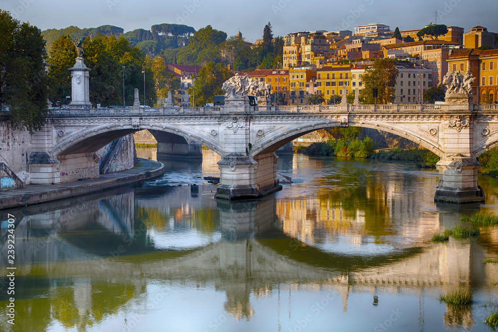river bridge in rome, italy