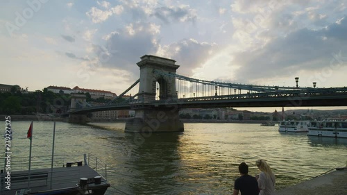 Sz√©chenyi Chain Bridge in the afternoon photo