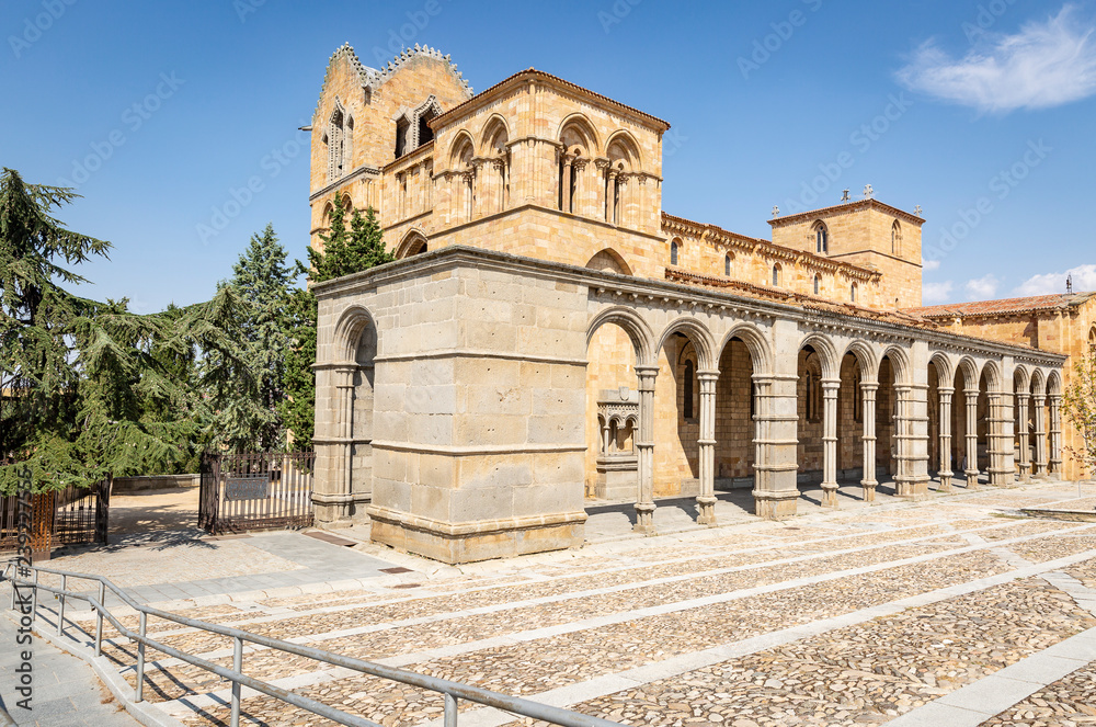 The San Vicente Basilica (Basilica of the martyrs Vicente, Sabina and Cristeta) in Avila city, Spain