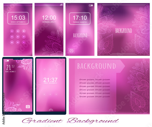 Set of Gradient purple backgrounds for screen, wallpaper of mobile, presentation, page © sunnyfunnyjenny