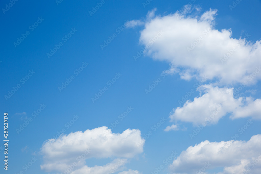 Clear sky and clouds.