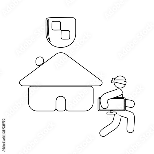 house robbery icon. Element of insurance for mobile concept and web apps icon. Thin line icon for website design and development, app development