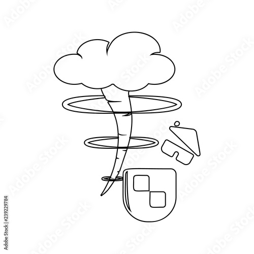 hurricane at home icon. Element of insurance for mobile concept and web apps icon. Thin line icon for website design and development, app development