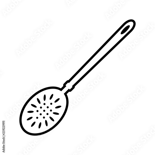 skimmer icon. Element of kitchen tools for mobile concept and web apps icon. Thin line icon for website design and development, app development