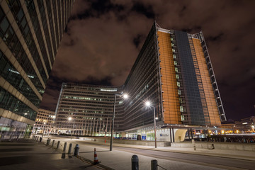 Handdoek met foto Brussel Europese Commissie bij nacht  © Tobias Arhelger