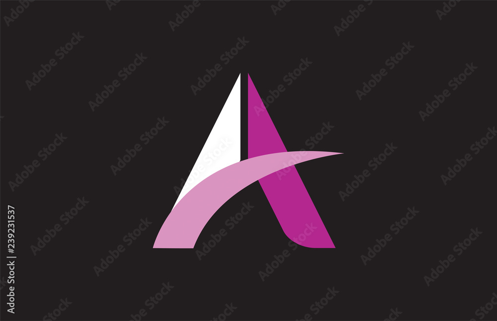 alphabet letter swoosh A logo icon design typography