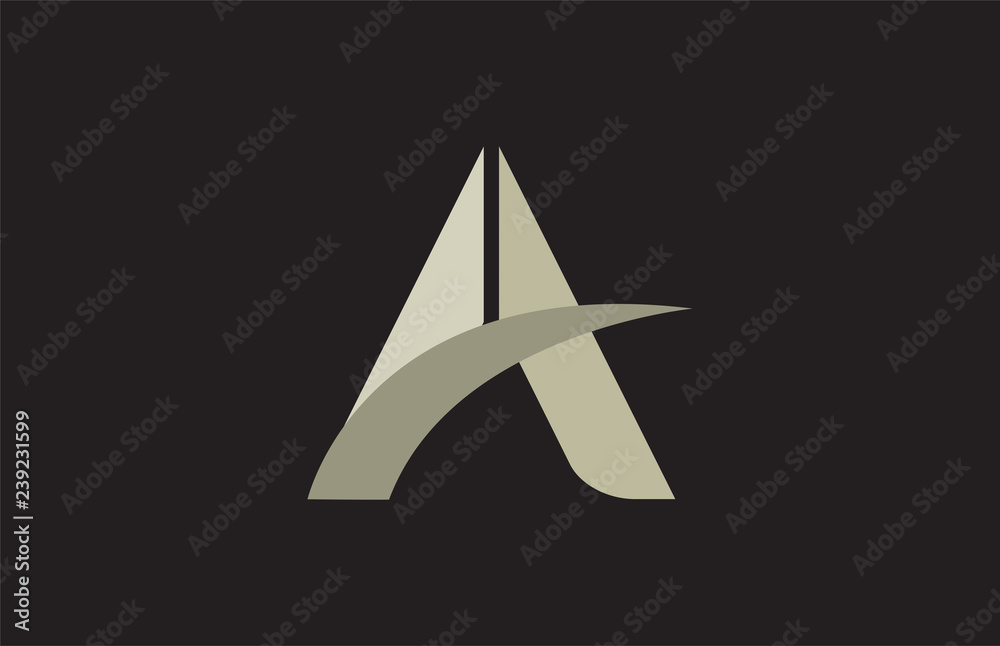 alphabet letter swoosh A logo icon design typography