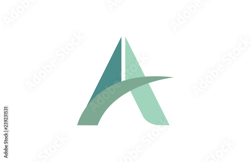 alphabet letter swoosh A logo icon design typography
