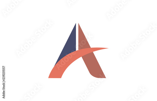 alphabet letter swoosh A logo icon design typography