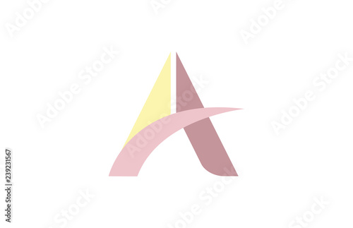 alphabet letter swoosh A logo icon design typography