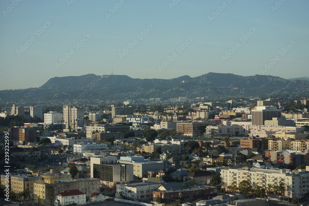 aerial view of the city of Los Angeles California