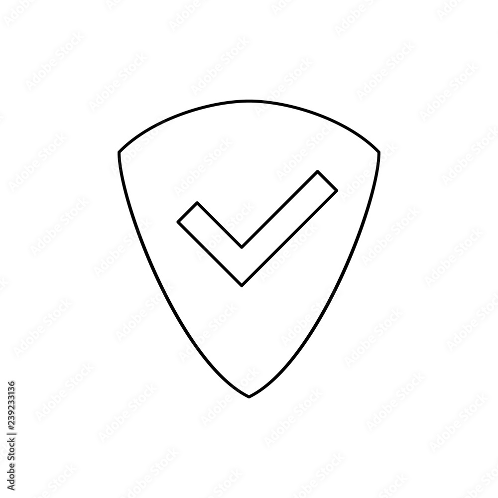 sign shield with a tick icon. Element of web for mobile concept and web apps icon. Thin line icon for website design and development, app development sign shield with a tick icon. Element of web for mobile concept and web apps icon. Thin line icon for website design and development, app development