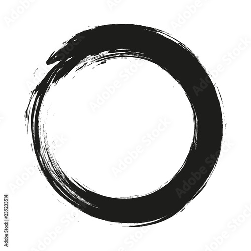 Grunge round with brush vector brush strokes circles