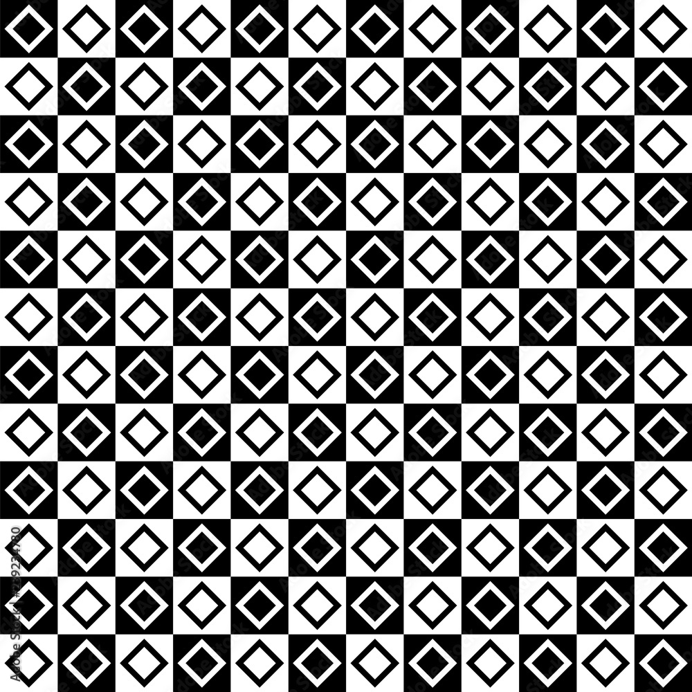 Black and white checkered seamless pattern. Endless background.