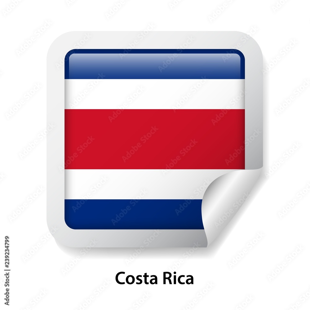 Obraz premium Flag of Costa Rica. Round glossy sticker