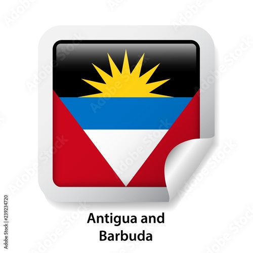 Free Download Flag of Antigua and Barbuda. Round glossy sticker - GFXLoad