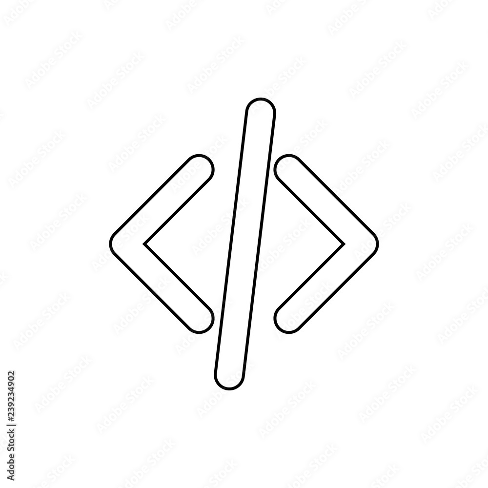 Fototapeta premium parentheses and oblique icon. Element of web for mobile concept and web apps icon. Thin line icon for website design and development, app development