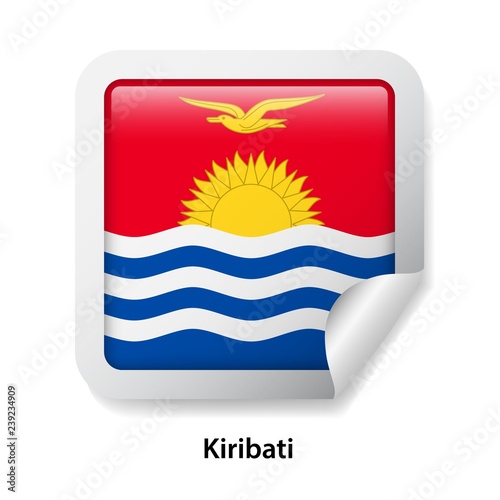 Free Download Flag of Kiribati. Round glossy sticker - GFXLoad