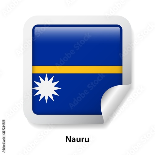 Free Download Flag of Nauru. Round glossy sticker - GFXLoad