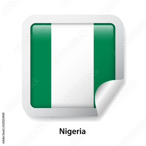 Flag of Nigeria. Round glossy sticker Free Download Flag of Nigeria. Round glossy sticker - GFXLoad