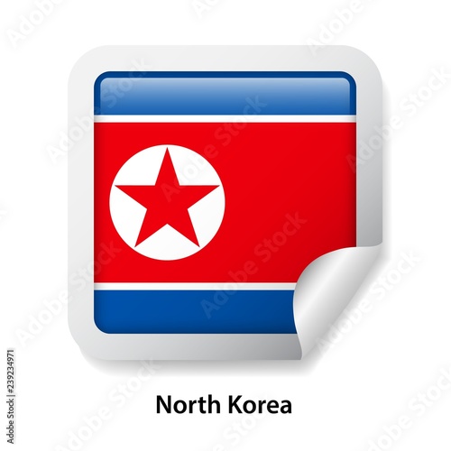 Free Download Flag of North Korea. Round glossy sticker - GFXLoad