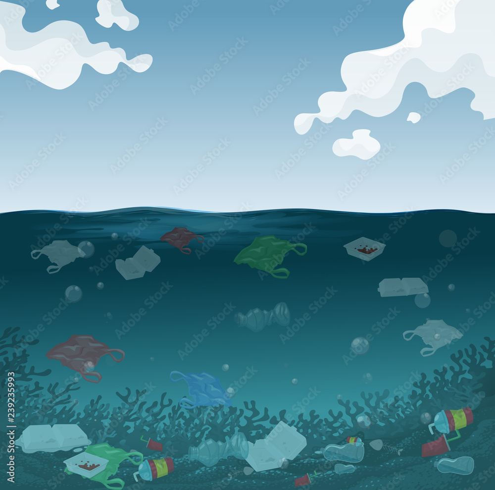 An marine pollution background An marine pollution background