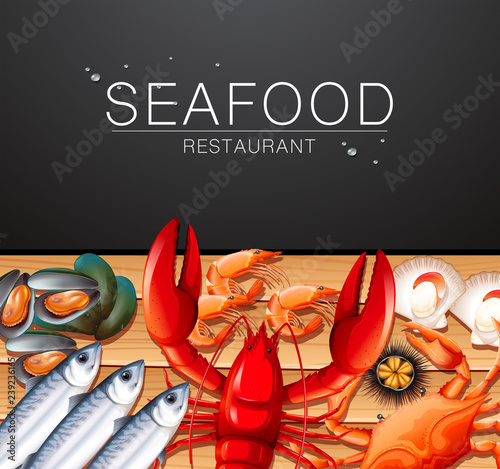 Seafood on restaurant template