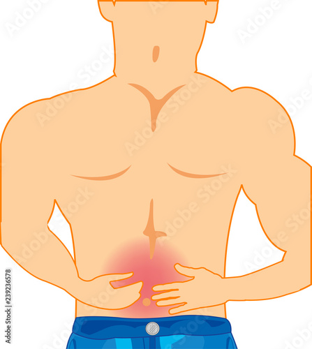 Man feels strong pain in the field of belly