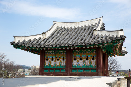 Suwon Hwaseong Fortress is a fortress wall during the Joseon Dynasty and is a World Heritage Site owned by Korea. © photo_HYANG