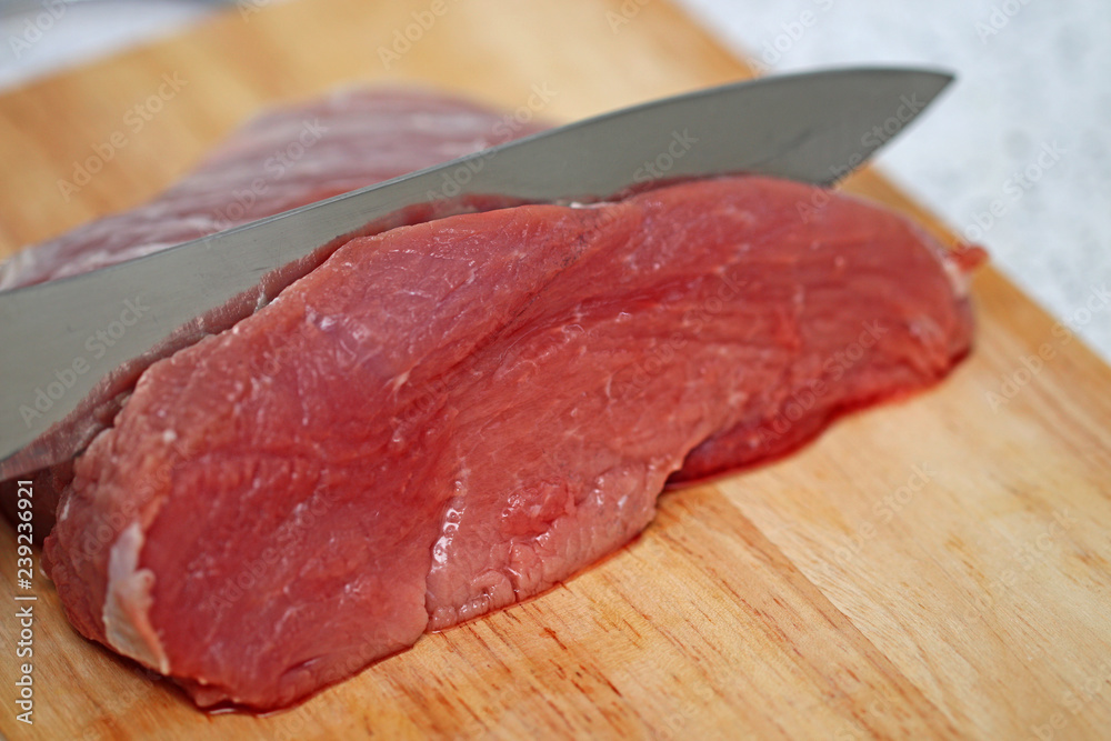 Meat for cooking and frying steaks