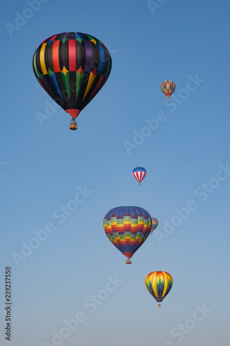 Colorful hot air balloons in the sky over Temecula