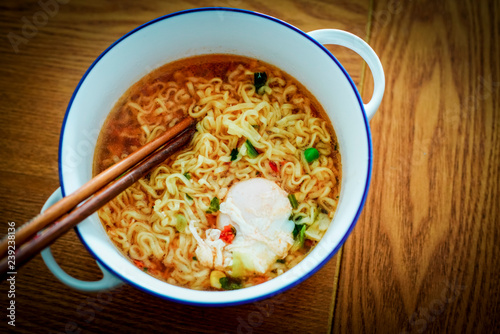 A bowl of tempting instant noodles