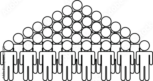 Align teams of Black Person outline