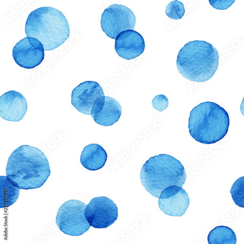 watercolor aqua bubble, vector seamless pattern