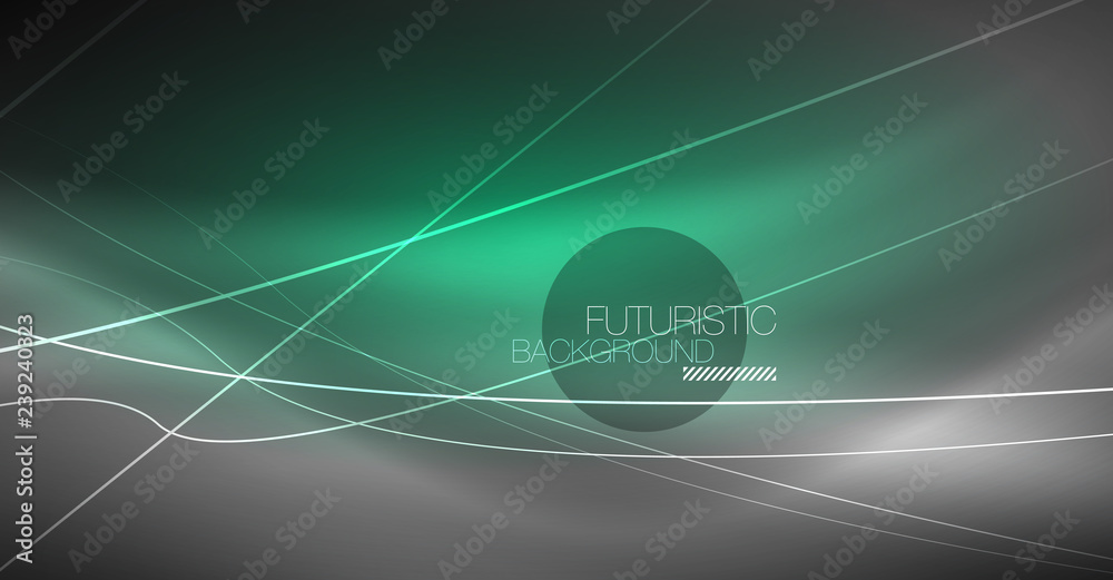 Fototapeta premium Digital technology abstract background - neon geometric design. Abstract glowing lines. Colorful techno background. Futuristic shape.