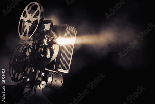 film projector on a dark background © fergregory