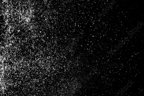 Falling Snow down On The Black Background