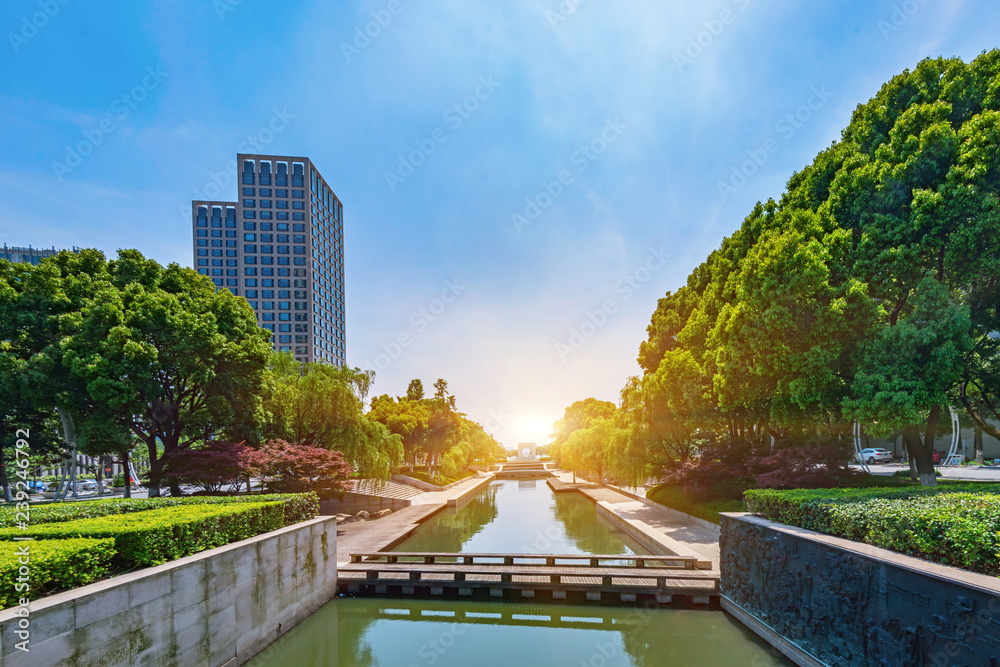 Fototapeta premium City view, river