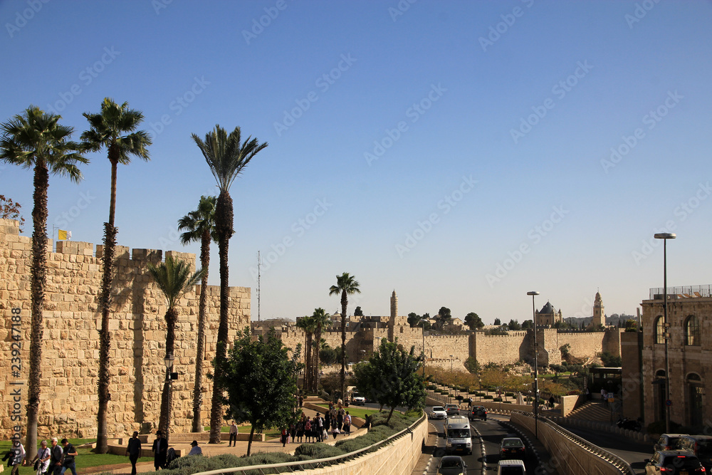 Walls of Old city Jerusalem, Israel