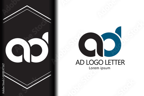 alphabet  logo letter AD with combination, lowercase for business - vector