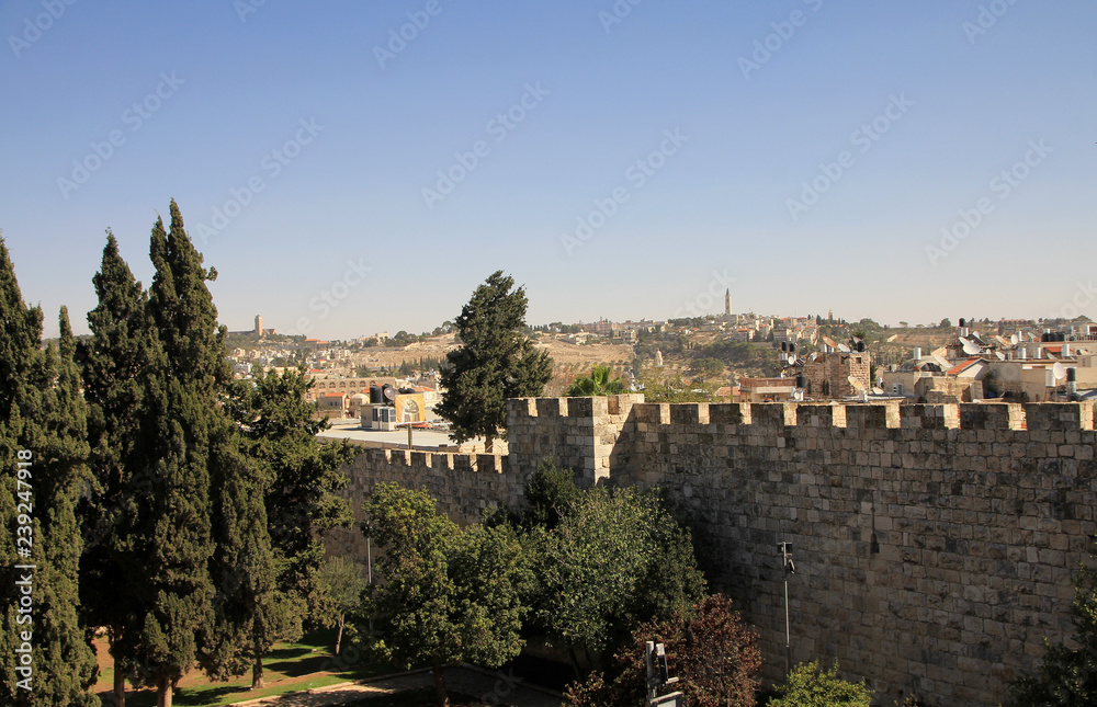 Walls of Old city Jerusalem, Israel