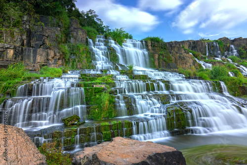 Mystical waterfall in the Da Lat plateau  Vietnam. This is known as the first Southeast Asian waterfall in the wild beauty attracted many tourists to visit
