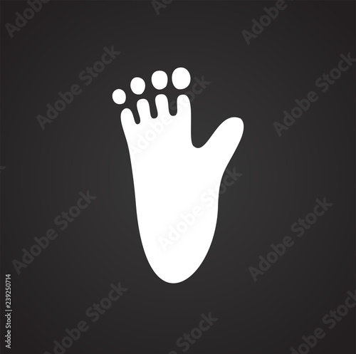 Foot print icon on black background for graphic and web design, Modern simple vector sign. Internet concept. Trendy symbol for website design web button or mobile app