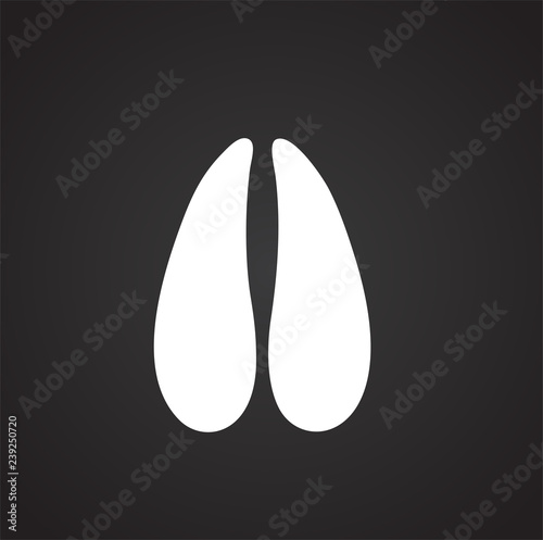 Foot print icon on black background for graphic and web design, Modern simple vector sign. Internet concept. Trendy symbol for website design web button or mobile app