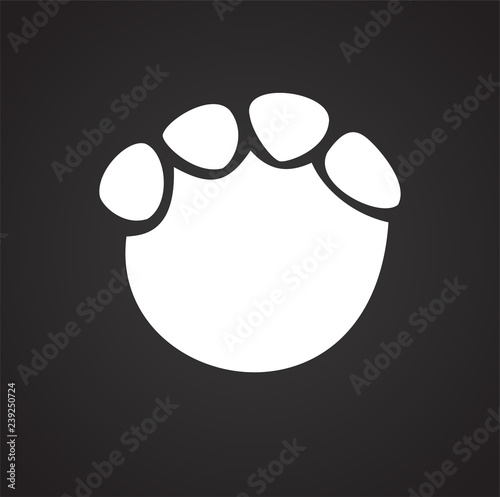 Foot print icon on black background for graphic and web design, Modern simple vector sign. Internet concept. Trendy symbol for website design web button or mobile app