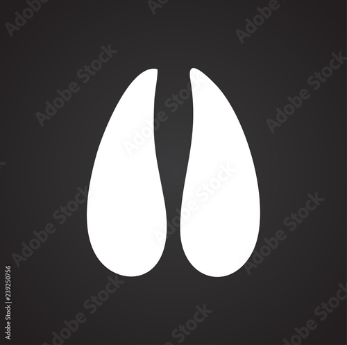 Foot print icon on black background for graphic and web design, Modern simple vector sign. Internet concept. Trendy symbol for website design web button or mobile app