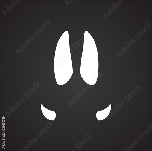 Foot print icon on black background for graphic and web design, Modern simple vector sign. Internet concept. Trendy symbol for website design web button or mobile app