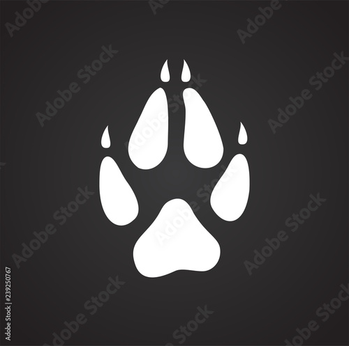 Foot print icon on black background for graphic and web design, Modern simple vector sign. Internet concept. Trendy symbol for website design web button or mobile app